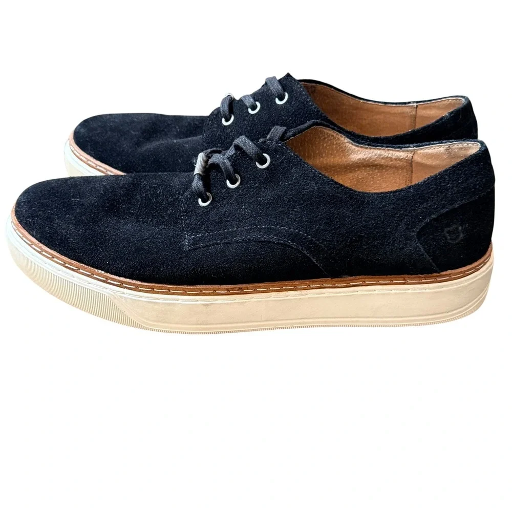 Andrew Marc Mens Size 9 Black Suede Derby Shoes Lace Up Dress Sneakers Preppy